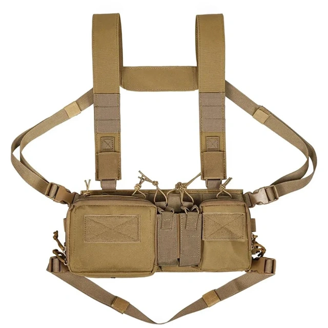 Wholesale Outdoor Tactical Chest Vest Rig Bag Heavy Duty Field Training Vest Multifunctional Camouflage Chest Rig Custom Field Equipment Tactical Vest Outdoor Camouflage Tactical Carry Rig with Pouch Lightweight Tactical Chest Rig