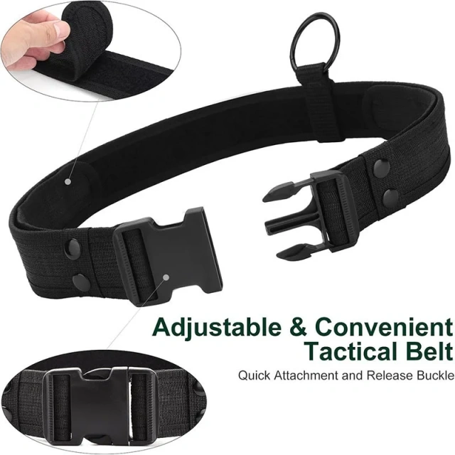 Heavy Duty Adjustable Modular Equipment Security Utility Tactical Belt with Components Pouches Bags Holster for Security Hunting  Hot selling Lightweight Quick Releases Tactical Polyester belts Outdoor Sports And Mountaineering Polyester belts