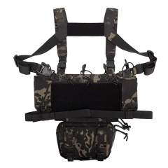 Outdoor Tactical Chest Mini Rig Multifunctional Adjustable Tactical Vest with Mag Pouches Camo Tactical Vest Rig Tactical Chest Pack Tactical Molle Chest Rig with Multi-Pockets Mag Pouch Good Quality Tactical Rig Vest