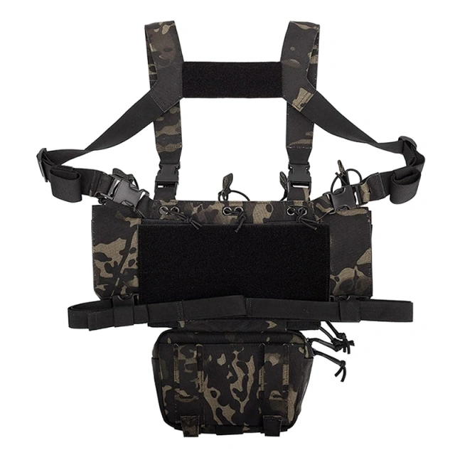 Outdoor Tactical Chest Mini Rig Multifunctional Adjustable Tactical Vest with Mag Pouches Camo Tactical Vest Rig Tactical Chest Pack Tactical Molle Chest Rig with Multi-Pockets Mag Pouch Good Quality Tactical Rig Vest