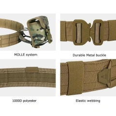 Adjustable Strap Security Duty Equipment High Density Material Tactical Belt Multifunctional Quick-release Buckle Duty Belt  Adjustable Modular Equipment Security Utility Tactical Belt with Components Multifunctional Pouches practical tactic Waist Belt