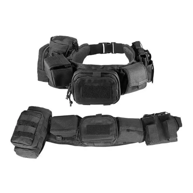 Breathable Adjustable Padded Pouch Multifunctional Waist Bag Duty Outdoor Belt Tactical Utility Belt with Holster  Duty Utility Tactical Belts Security Personnel Outdoor Enthusiasts Officers Premium Mountain Climbing Hiking Duty Belt with Bag