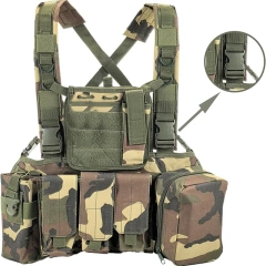 High Quality Tactical Vest Outdoor Tactical Chest Rig Vest Adjustable Tactical Chest Harness Rig with Pouches  Customized Tactical Equipment Chest Rig Heavy Duty Tactical Vest Safety Chest Rig Outdoor Training Mini Rig