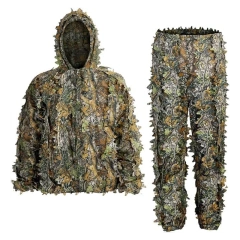 Outdoor Woodland and Halloween 3D Leafy Camo Men Camouflage Suits Hunting Ghillie Suits Lightweight Gear Hunting Clothes Comfortable Ghillie Suits Outdoor Camouflage Suit Hunting Camouflage Outdoor Jungle Games and Halloween Practical Ghillie Suit