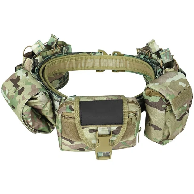 Heavy Duty High Density Durable Hunting Material Tactical Belt with Pouches Duty Belts Outdoor Work Wear-resistant Belts  Wholesale multifunctional sport enthusiasts Tactical Belt Fashionable wear-resistant Duty Belt Quick-Release with Pouches