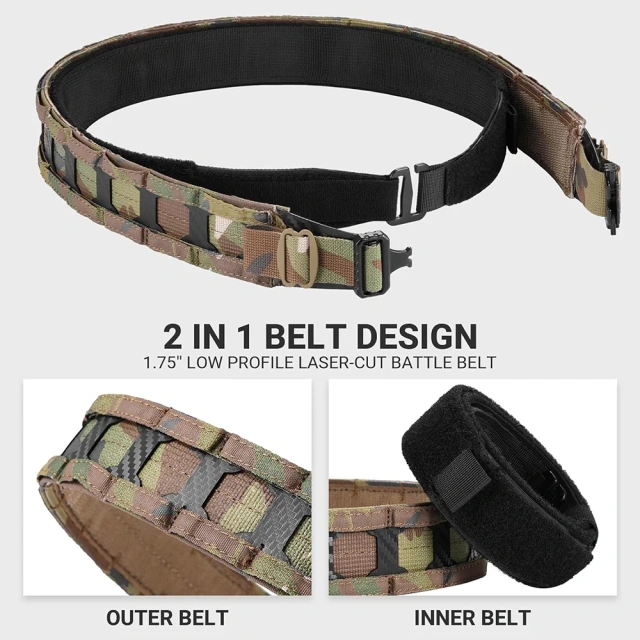 Hot Selling Training Tactical Sports Belt Adjustable Training Fashionable Tactical Sports Belt  High Quality Durable Fashionable Multifunctional Security Belts Outdoor Training Utility Kit Duty Tactical Belt With Pouch Set
