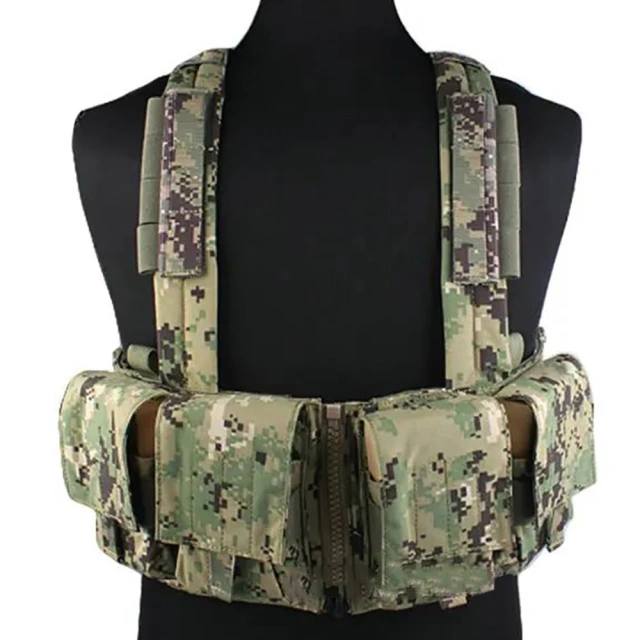 Heavy Duty Camouflage Tactical Chest Vest Rig Hanging Tactical Chest Rig Outdoor Harness Tactical Rig Vest Wholesale Outdoor Tactical Molle Vest Pouch Bag Tactical Camouflage Chest Rig Tactical Vest Molle Chest Rig for Training
