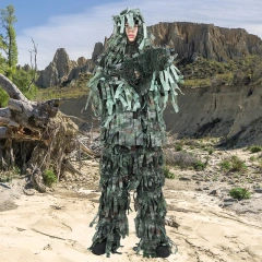 Ghillie Suit Professional Outdoor Camouflage Clothing Hunting Mesh Suit for Outdoor Activities Lightweight Jungle Ghillie Suit for Outdoor Woodland Camo Suit Made of Mesh Fabric Outdoor Hunting Clothing