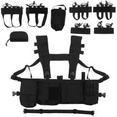 Best Selling Hunting Rig Harness for Tactical Heavy Duty Tactical Chest Hanger Rig Outdoor Tactical Chest Pack Rig military Outdoor Tactical Vest Chest Rig Tactical Chest Rig Adjustable Detachable Tactical Molle Chest Rigs