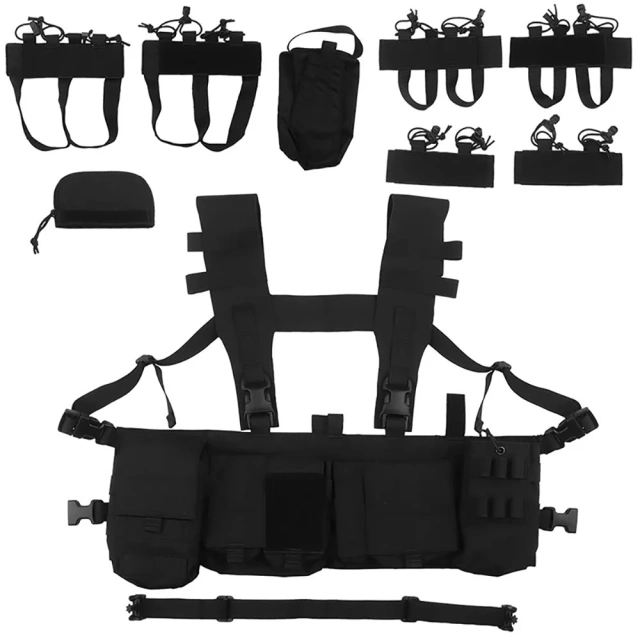 Best Selling Hunting Rig Harness for Tactical Heavy Duty Tactical Chest Hanger Rig Outdoor Tactical Chest Pack Rig military Outdoor Tactical Vest Chest Rig Tactical Chest Rig Adjustable Detachable Tactical Molle Chest Rigs