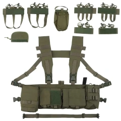 Best Selling Hunting Rig Harness for Tactical Heavy Duty Tactical Chest Hanger Rig Outdoor Tactical Chest Pack Rig military Outdoor Tactical Vest Chest Rig Tactical Chest Rig Adjustable Detachable Tactical Molle Chest Rigs