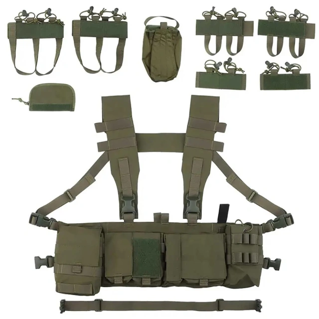 Best Selling Hunting Rig Harness for Tactical Heavy Duty Tactical Chest Hanger Rig Outdoor Tactical Chest Pack Rig military Outdoor Tactical Vest Chest Rig Tactical Chest Rig Adjustable Detachable Tactical Molle Chest Rigs