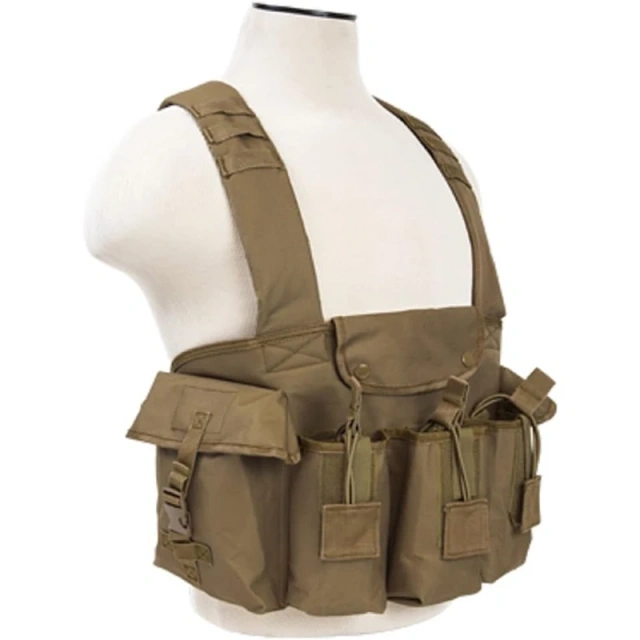 Camouflage Tactical Chest Hanging Vest Tactical Bag Light Weight Tactical Chest Rig Bag Training Chest Rig Good Quality Tactical Chest Vest Rig Adjustable Tactical Vest Harness with Mag Pouches Tactical Rig for Outdoor