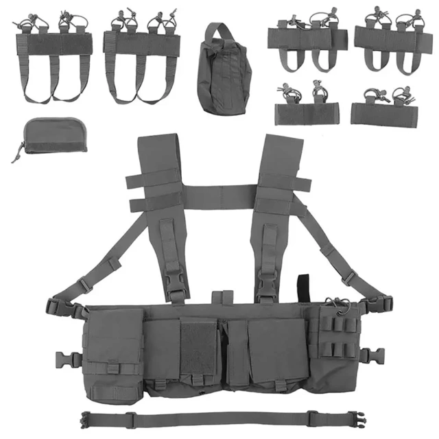 Best Selling Hunting Rig Harness for Tactical Heavy Duty Tactical Chest Hanger Rig Outdoor Tactical Chest Pack Rig military Outdoor Tactical Vest Chest Rig Tactical Chest Rig Adjustable Detachable Tactical Molle Chest Rigs