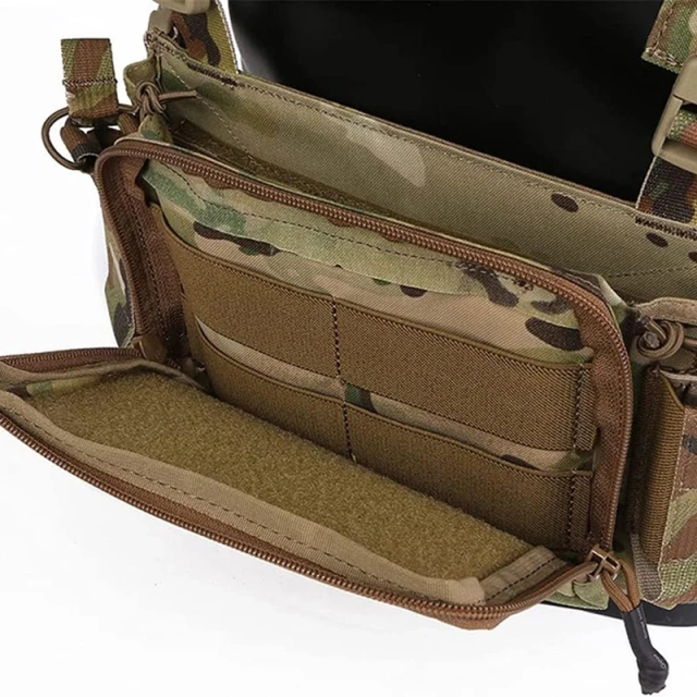 Outdoor Tactical Micro Chest Vest Heavy Duty Tactical Backpack Vest for Hunting Multi-functional Tactical Chest Rig Wholesale Tactical Quick Release Chest Rig Vest High Quality Tactical Mole Vest Chest Rig Tactical Hunting Vest Bag