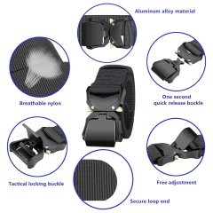 Waterproof Multifunctional Tactical Belt Riggers Belts Heavy Duty Quick-Release Aluminum Alloy Buckle Tactical Belt  Heavy duty High Density Durable Hunting Material Tactical Belt with Pouches Duty Belts Outdoor Work wear-resistant Belts