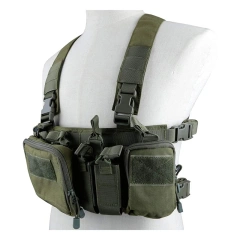 Customized Tactical Chest Pack Tactical Molle Chest Rig with Multi-Pockets Mag Pouch Training Tactical Vest Tactical Chest Rig with Mag Pouch Tactical Molle Micro Chest Rigs Adjustable Detachable Tactical Modular Vest Chest Rig