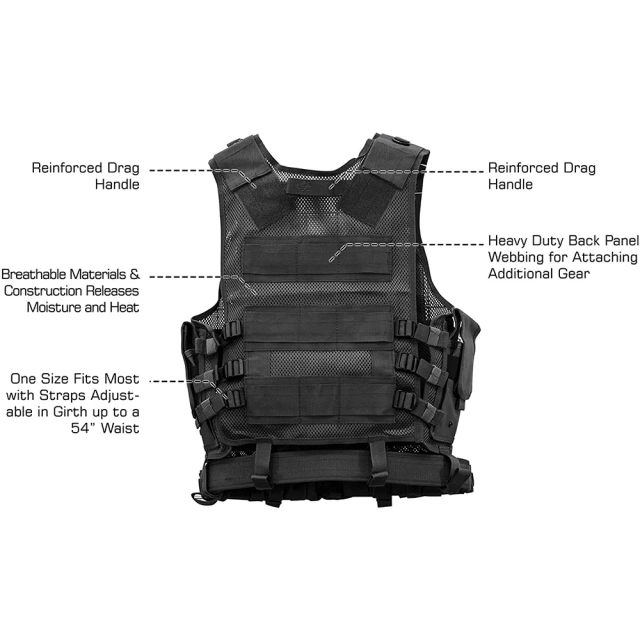 Wholesale Outdoor Good Quality Lightweight Training Tactical Vest Durable Training Vest Adjustable Tactical Vest for HuntingTraining Vest Hand for Outdoor Hunting outdoors Breathable Vest Adjustable durable security Training vest
