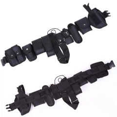 Multifunctional Practical Training Duty Belt Kit with Pouches Tactical Equipment System Set Utility Outdoor Camping Hunting Belt  Durable Sports Elastic Belts High Quality Adjustable Training Tactical Webbing Stretch Outdoor Tactical Belt