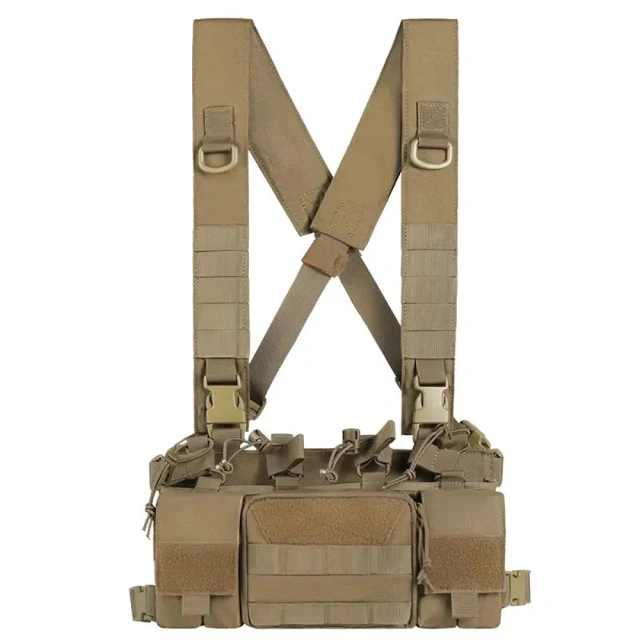 Tactical Equipment Vest with Magazine Pouch Tactical MOLLE Chest Rigs for Hunting Tactical Harness Chest Rigs Hot Selling Tactical Equipment Vest Rig Pack Carrier Vest Hunting Training Mini Chest Harness Utility Tactical Chest Rig