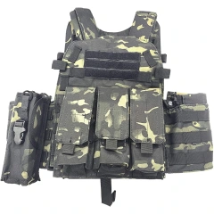 Men's Breathable Protective Training Vest Outdoor Lightweight Assault Vest Adjustable Multifunctional Tactical Vest Training Vest outdoors Breathable Paintball Vest Outdoor Equipment for Men