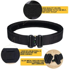 Outdoor Sport Enthusiasts High Duty Multi-functional Waterproof Utility Tactical Belt Premium Duty Belt Kits Riggers Belts  Adjustable Training Men Nylon outdoors Lightweight No Metal Belt Waist Big and Tall Casual Tactical Work Web Belt