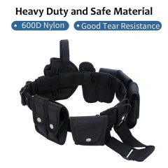Duty Belts Training Tactical Modular Equipment Security Utility Belt with Components Pouches Bags Holster Gear Security Belts  Durable Waterproof multifunctional Wear-resistant Men’s Nylon Canvas Belt Adjustable Tactical Belt with Plastic Buckle