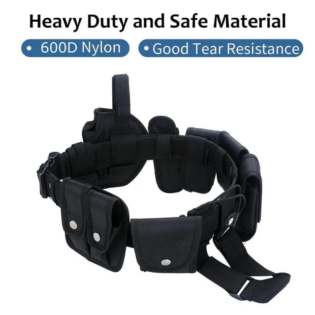 Duty Belts Training Tactical Modular Equipment Security Utility Belt with Components Pouches Bags Holster Gear Security Belts  Durable Waterproof multifunctional Wear-resistant Men’s Nylon Canvas Belt Adjustable Tactical Belt with Plastic Buckle