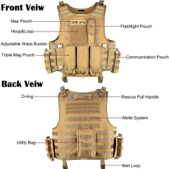Wholesale Outdoors Breathable Tactical Hunting Vest Adjustable Training Vest High Quality Wear-resistant Tactical Vest  Training Quick Release Vest Double Wear-resistant lightweight stab-proof Sports Training Vest