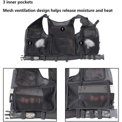 Multifunctional Assault Vest for Outdoors High Quality Breathable Waterproof Training Vest Lightweight Field Tactical Vest  Training Vest Assault outdoors security Training vest Fully Adjustable Lightweight Sports Training vest