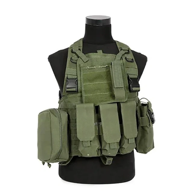 Hot Sale Training Equipment Tactical Vest Outdoor Tactical Vest Chest Rig for Hunting Tactical Pouches Chest Rig Hunting Equipment Camouflage Carrier Chest Rig Tactic Carrier Chest Rig with Magazine Pouch Tactical Chest Harness Vest