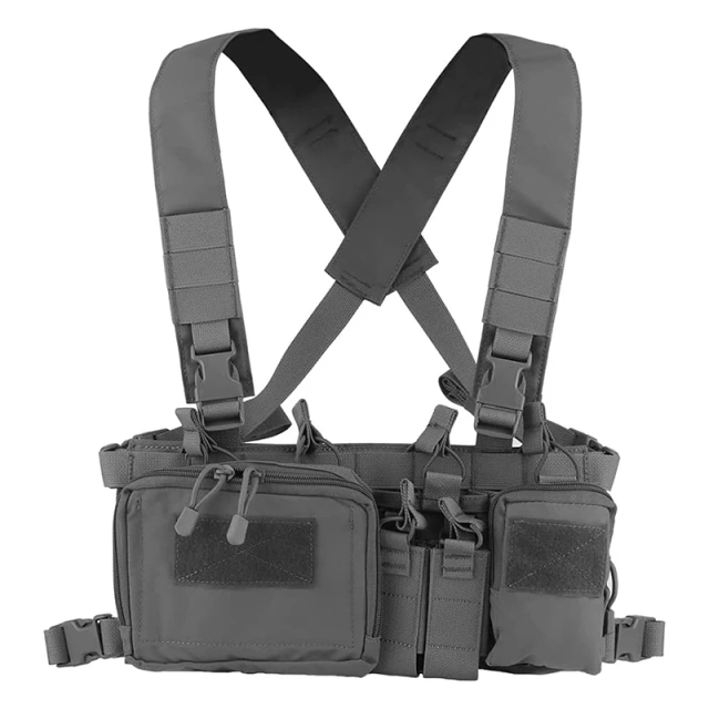 Tactical Chest Pack Tactical Molle Chest Rig with Multi-Pockets Mag Pouch Good Quality Tactical Rig Vest Outdoor Tactical Chest Mini Rig Multifunctional Adjustable Tactical Vest with Mag Pouches Camo Tactical Vest Rig