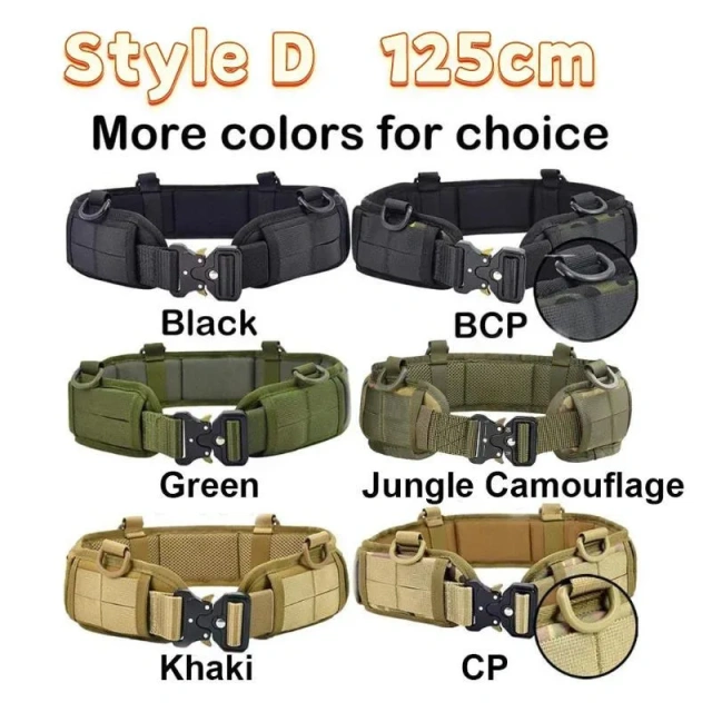 Premium Lightweight Multifunctional Training Tactical Security Duty Belts Flashlight Pouch Sets Utility Kit Belt Duty Belts  Wear-resistant Durable Hiking Hunting Pants Tactical Belt Stretch Nylon Web Quick Release Work Tactical Belt