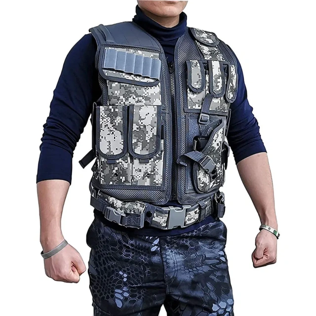 Mesh Breathable Wear-resistant Vest Adjustable Durable Training Uniform with Detachable Belt & Holster Training Vest  Breathable Right Hand Training Vest Men Workout Adjustable sports equipment Vest