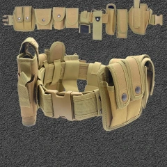 Outdoor Premium Multifunctional Tactical Training Belt Hunting Set Belts Inner Practical Training Waist Belt With  Tool Bag  Premium sport enthusiasts Duty Belt Kit Multifunctional Belt Rig Kit Tactical Training Detachable Duty Belt Kit includes Pouc