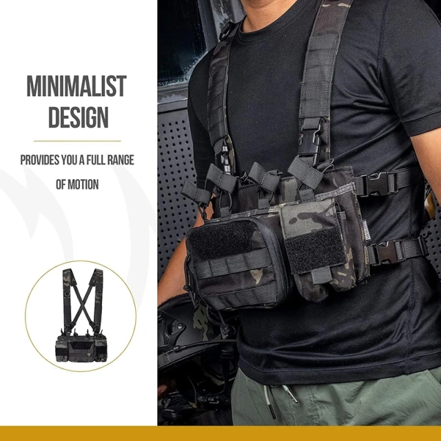 Tactical Equipment MOLLE Chest Rigs Good Quality Tactical Chest Rig with Pouch Utility Chest Rig for Tactical Quick Release Tactical Rig Vest Multifunctional Tactical Vest for Outdoor Multi-Pockets Tactical Chest Mini Rig