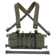 Factory Direct Sales Tactical Chest Vest Rig Adjustable Tactical Chest Rig with Mag Pouches Tactical Chest Rig Bag Customized High Quality Tactical Chest Vest Rig Tactical Vest with Multi-pockets Outdoor Training Hunting Vest