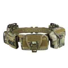 Tactical Belt Waist Pack Outdoor Multi-functional Mountaineering Storage Bag Hunting Gear Belt Pocket Bag Tactic Waist Belt  Lightweight Training Durable Web Belt Men Women with Metal Double Ring Buckle Wear-resistant Canvas Tactical Belt