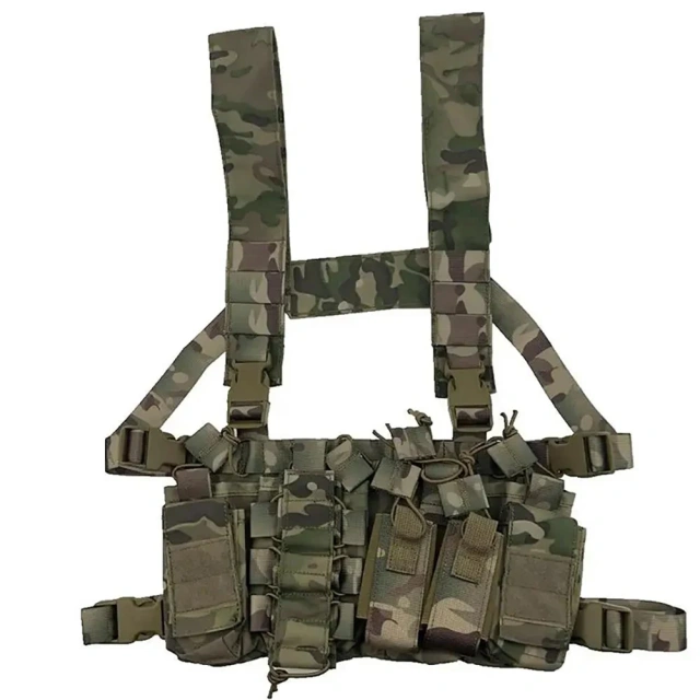 Hunting Accessories Harness Tactical Rig Vest Heavy Duty Camo Tactical Rig Multipurpose Tactical Chest Rig military Tactical Equipment Chest Rig Heavy Duty Tactical Vest Safety Chest Rig Outdoor Training Rig