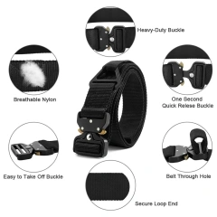 Adjustable Tactical Rigger Belt Nylon Webbing Utility Belt with Heavy Duty Quick-Release Buckle Tactical Rigger Belts  Sport enthusiasts Mountaineering High density Duty Web Belt Kit with Pouches Security Modular Duty Tactical Belts Heavy Duty Belt Kit