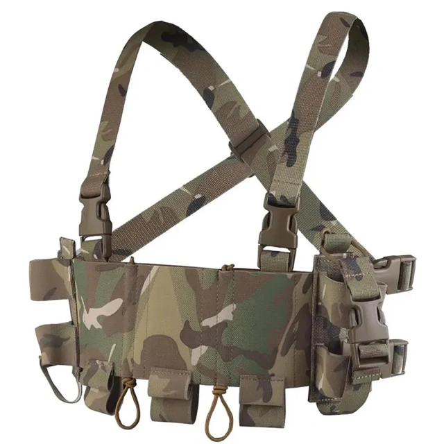 Camouflage Tactical Chest Rig Vest Outdoors Tactical Chest Rig Quick Release Training Vest Tactical Chest Rig Wholesale Men Nylon Hunting Chest Rig Tactical Pack Chest Rig with Magazine Pouch Micro Tactical Chest Rig