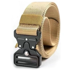 High Quality Adjustable Training Men Tactical Belt Work Belts Nylon Web Tactical Belt with Automatic Slide Buckle  Premium Multifunctional Camping and Everyday Use Quick-release Buckle Waist Belt Quick Release Tactical Heavy Duty Belt