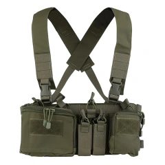 Top Selling Tactical Gears Chest Vest Lightweight Tactical Modular Chest Rig with Mag Pouch Multifunctional Tactical Rig military Tactical Chest Rig Equipment Gear Camo Tactical Vest Rig Heavy Duty Tactical Chest Harness MOLLE Rig