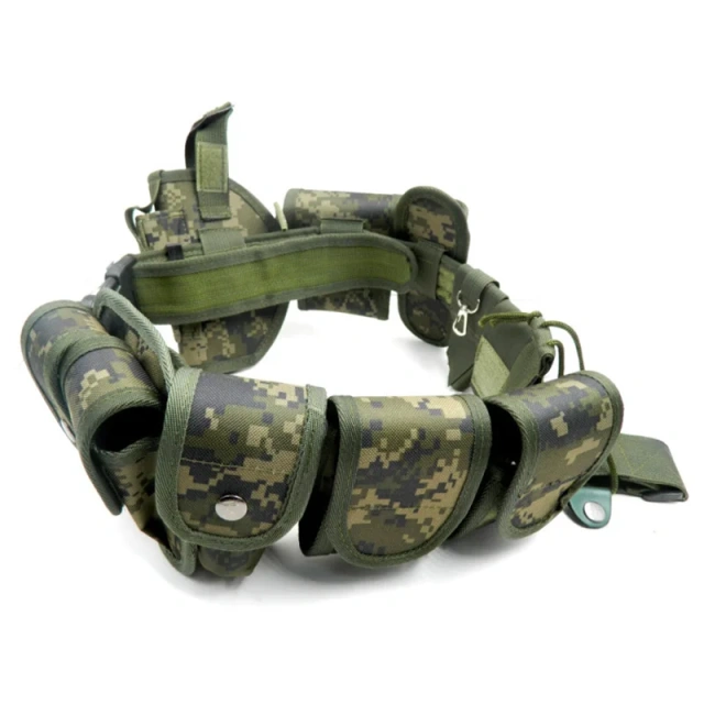 Wear-resistant Outdoors Security Training Multi Functional Belt Multifunctional Security Camouflage Waist Belt  Lightweight Camping Outdoor Premium Adjustable Camping Tactical Duty Belt Premium Multifunctional Utility Belt With Pouches