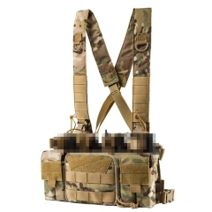 Tactical Equipment Vest with Magazine Pouch Tactical MOLLE Chest Rigs for Hunting Tactical Harness Chest Rigs Hot Selling Tactical Equipment Vest Rig Pack Carrier Vest Hunting Training Mini Chest Harness Utility Tactical Chest Rig