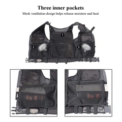 Mesh Breathable Wear-resistant Vest Adjustable Durable Training Uniform with Detachable Belt & Holster Training Vest  Breathable Right Hand Training Vest Men Workout Adjustable sports equipment Vest