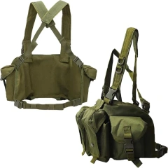 Tactical Molle Pouch Rig Chest Heavy Duty Tactical Chest Harness Vest Outdoor Protective Hunting Vest Rig Utility MOLLE Tactical Chest Rig with Pouches Tactical Chest Rig Multi-functional Tactical Chest Rig Outdoor Tactical Chest Rig