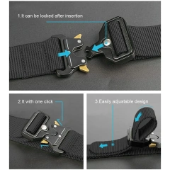High Quality Adjustable Training Men Tactical Belt Work Belts Nylon Web Tactical Belt with Automatic Slide Buckle  Premium Multifunctional Camping and Everyday Use Quick-release Buckle Waist Belt Quick Release Tactical Heavy Duty Belt