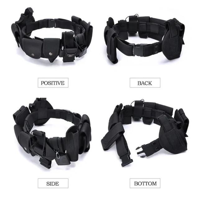 Detachable Tactical Belt Set Security Modular Equipment Multi-pockets Hip Pack for Hunting Multifunctional Tactical Nylon Belt  Durable Adjustable Training Wear-resistant Sports Reversible Ratchet Belt Nylon Web Tactical Work Belt