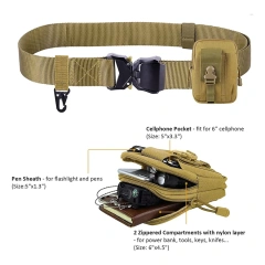 Tactical Multifunctional Wear-resistant Men Work Belt New Quick-Release Buckle Belt with Molle Pouch  Waterproof multifunctional Wear-resistant Nylon Belt Adjustable Training Outdoor Web Belt Tactical Webbing Belt